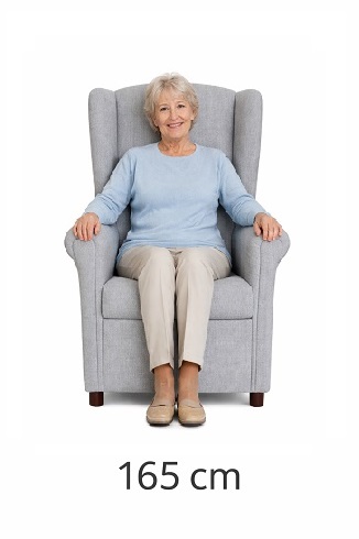 křeslo pro osoby výšky 165 cm